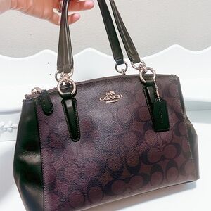 Coach Dark Brown and Black Satchel